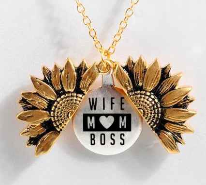 Sunflower Double-layer Lettering Necklace - BOSS MANGO