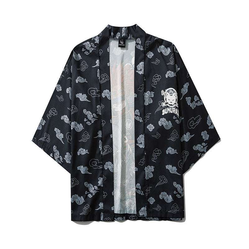 Printed Japanese Kimono Men's And Women's Cloak Jacket Road Robe Pajamas Cardigan