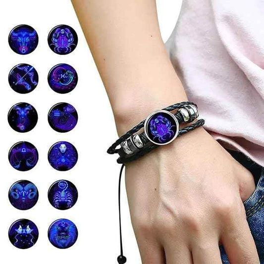 3038 Zodiac Constellation Bracelets for Men 3038-zodiac-constellation-bracelets-mens-leather-wristband Mens Bracelets