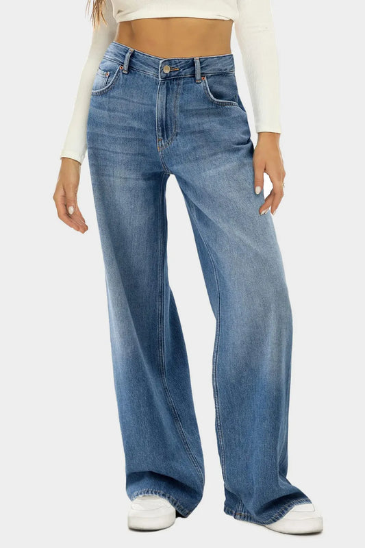 BOSS MANGO - High Waist Wide Leg Jeans