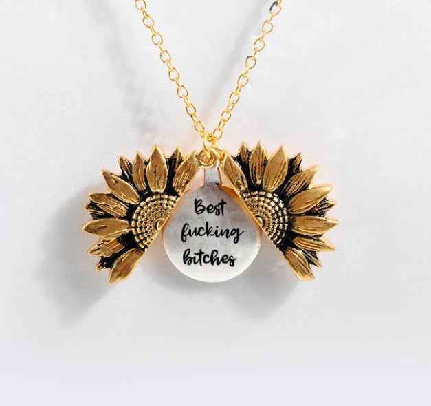 Sunflower Double-layer Lettering Necklace - BOSS MANGO