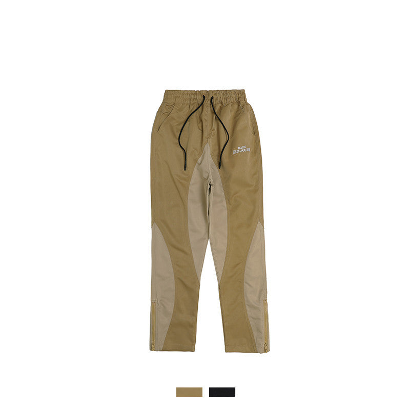 Khaki American High Street Alphabet Embroidered Panel Contrast Track Pants 3e57c5d9-a021-432a-ae63-0a5381955c35 Print Material ksqrf7-20