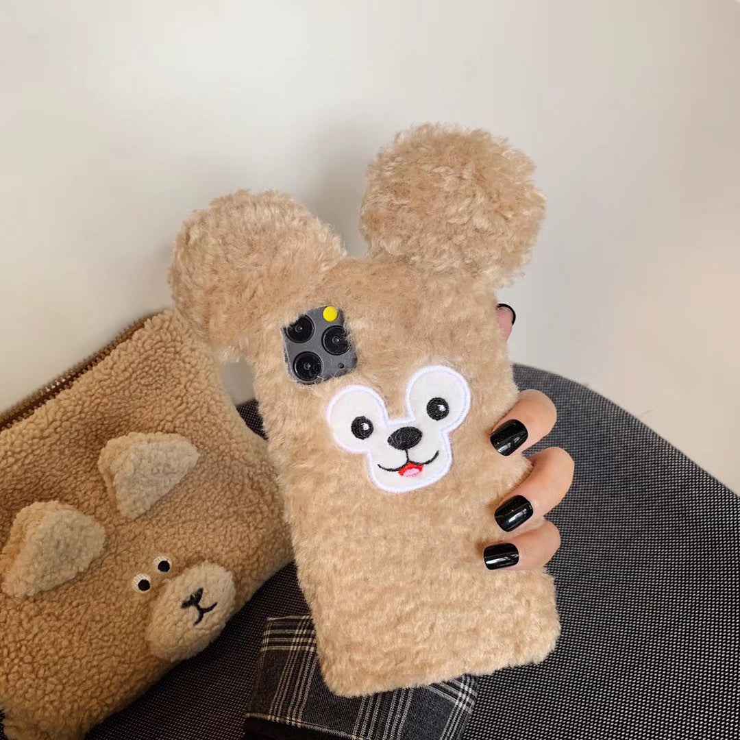 Plush cute mobile phone case