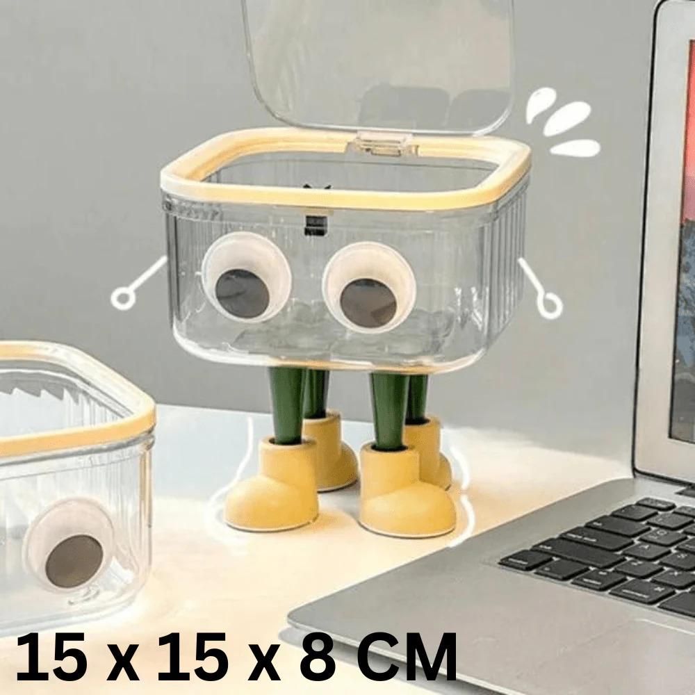 Cute Cartoon Trash Can with Lid – 15x15x8 cm – Compact Odor-Sealing Mini Waste Bin 4396010796