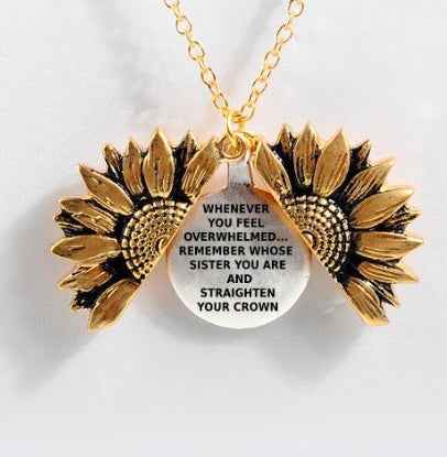 Sunflower Double-layer Lettering Necklace - BOSS MANGO