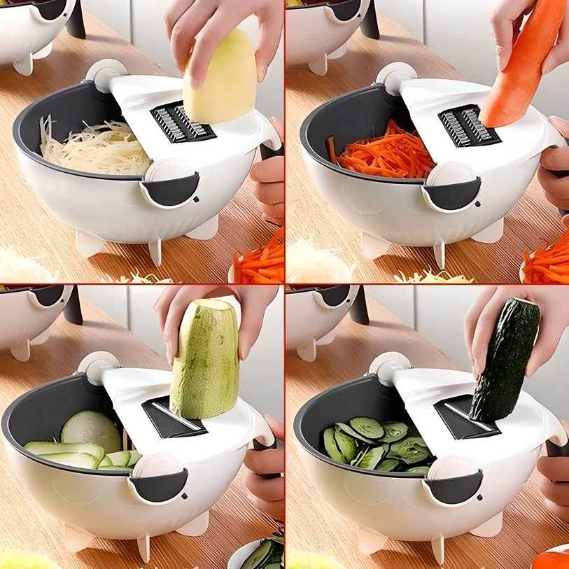 7-in-1 Multifunction Vegetable Cutter | Chopper | Slicer with 6 Interchangeable Blades