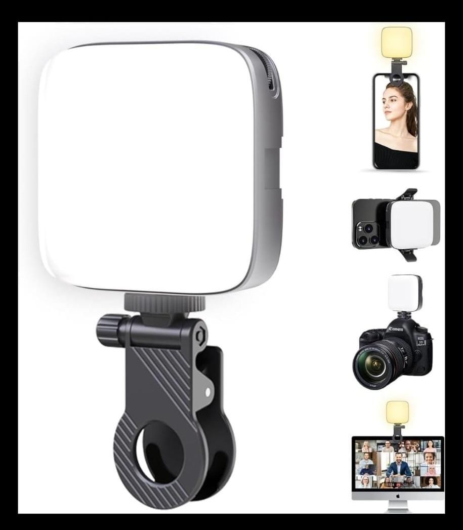 Premium LED Video Light with Phone Holder Clip – Illuminate Your Content Creation 4929368768