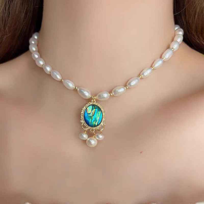 Freshwater Pearl Abalone Shell Necklace Fashion