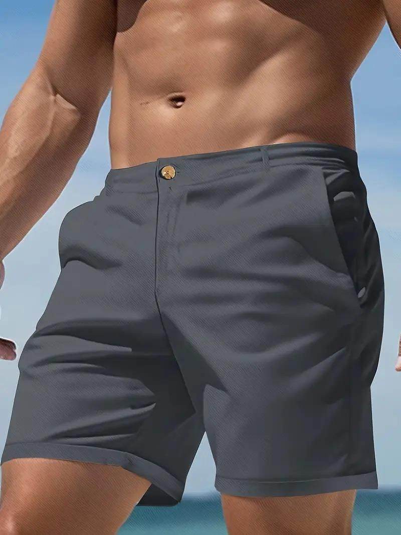 Men's Sleek Solid Casual Shorts 5485827640