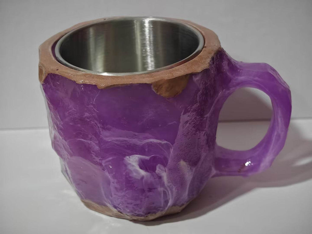 Purple 10cm High Flat mouthed inner liner 400ml Resin Mineral Crystal Coffee Mugs With Handles Elegant Fake Mineral Crystal Cup For Workplace Home Decor Christmas Gift Kitchen Gadgets 594ddae7-a9a1-44b6-b4e4-017d0b956a8e Print Material