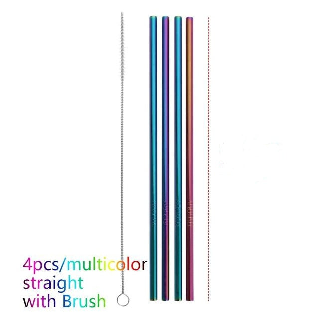 Colourful Reusable Stainless Steel Straws - BOSS MANGO