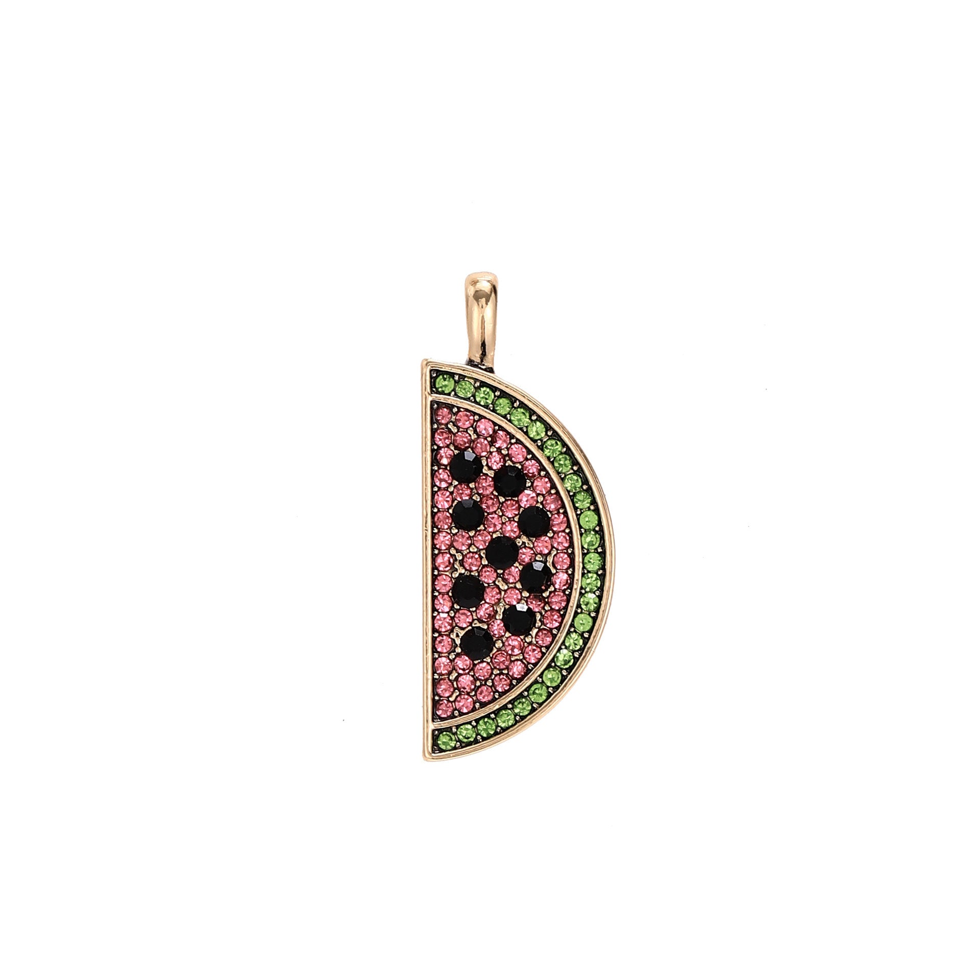 Summer Fruit Wind Watermelon Pendant Elephant Color Zircon Necklace 18K Gold - BOSS MANGO