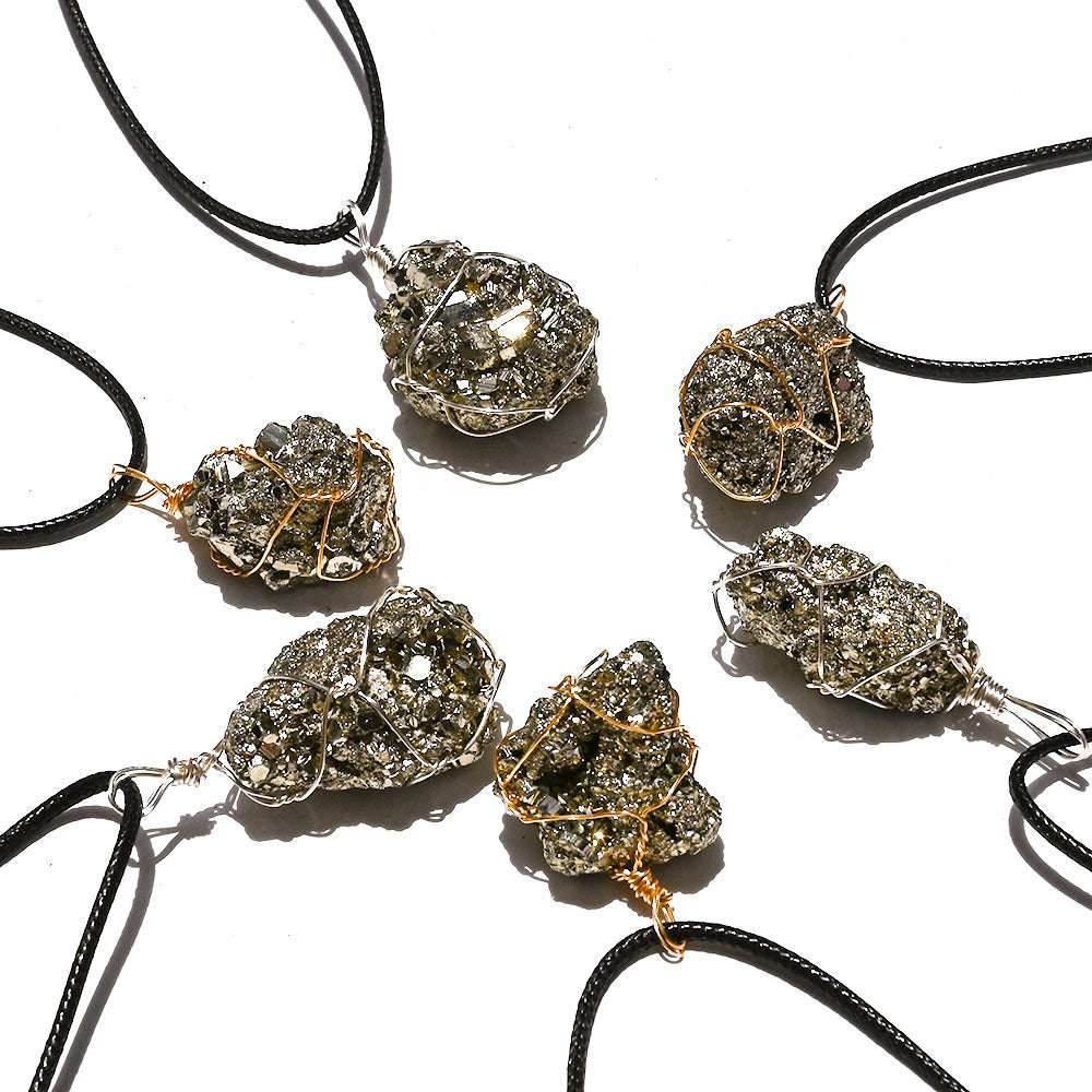 Cross-border Natural Crystal Pyrite Rough Stone Winding Pendant Copper Wire 6078fc9c-2aff-469f-8c67-00cd7439e045-_4
