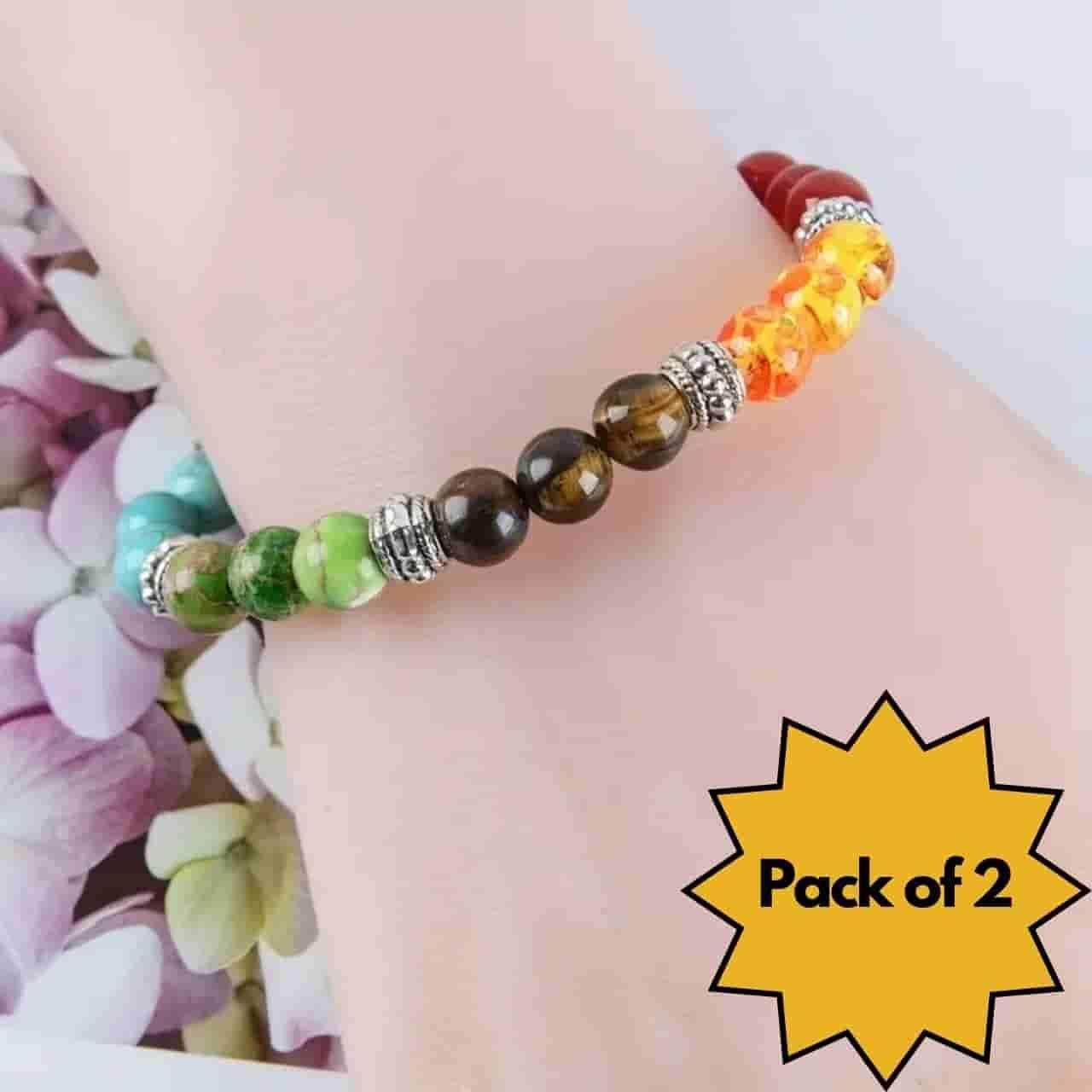 7 Chakra Stones Bracelet Pack of 2 6179380116