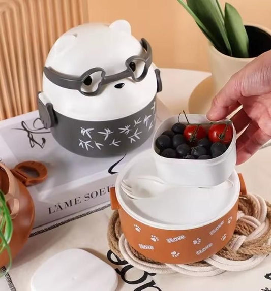 Cute Teddy Cartoon Tiffin Box – 300ml Leakproof BPA-Free Lunch Box 6434342595