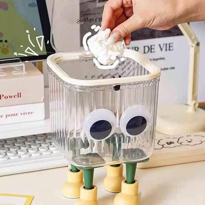 Cute Cartoon Trash Can with Lid – 15x15x8 cm – Compact Odor-Sealing Mini Waste Bin 7001069552