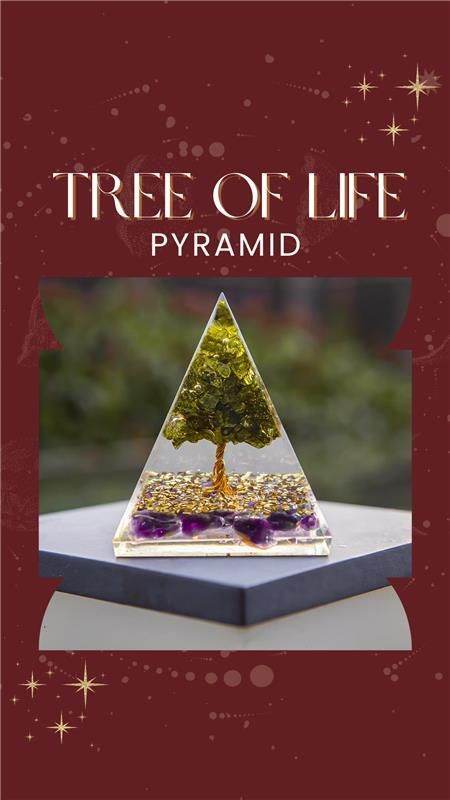Tree of Life Peridot Orgon Pyramid 7174405461