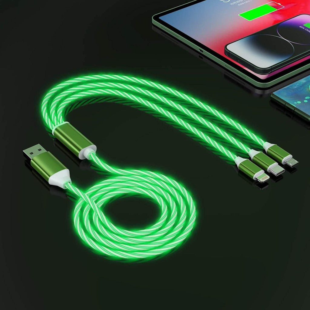 3-in-1 Multi USB Universal Flowing LED Light Up Phone Charge Cable 7250027304