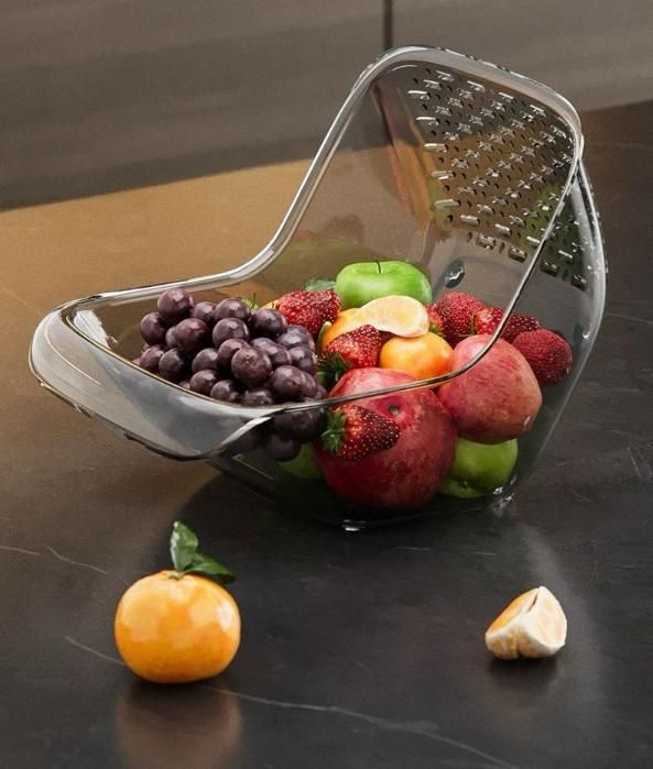 Kitchen Strainer Drain Basket – 20.7 cm x 15 cm x 13 cm – Versatile Plastic Colander for Fruits, Vegetables & More 7268759576