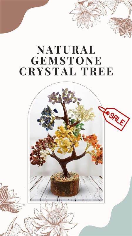 7 Chakra Natural Gemstone Crystal Tree 7416294874