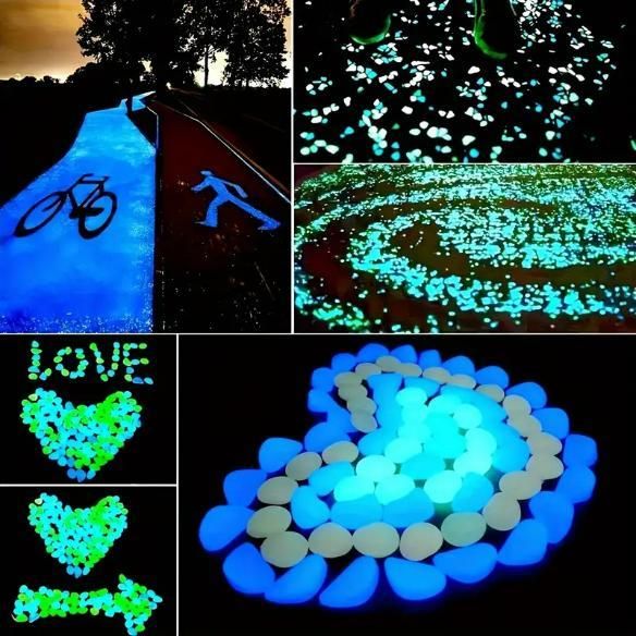 100pcs Artificial Mixed Color Glow Stones – Fluorescent Resin Pebbles for Home & Garden Décor 7589640277
