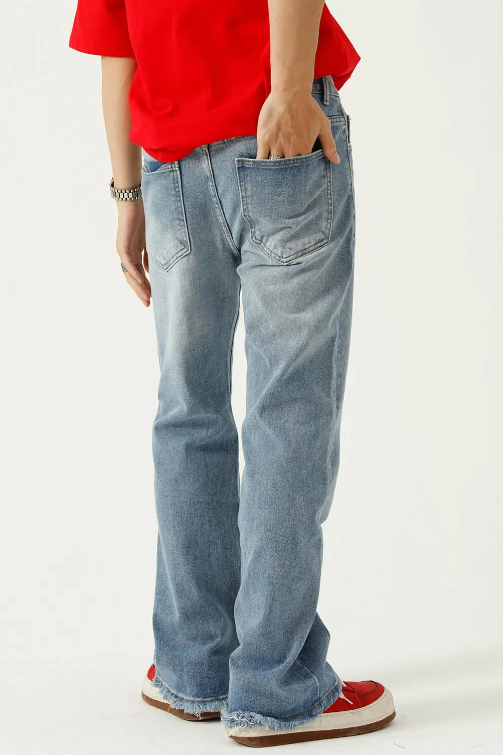 BOSS MANGO - Raw Hem Jeans with Pockets