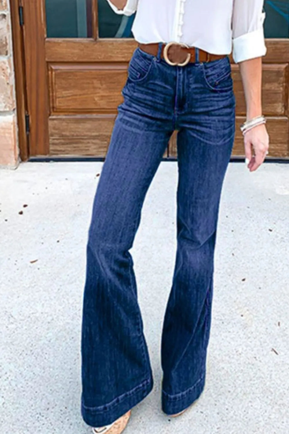 BOSS MANGO - Full Size Flare Jeans with Pockets Plus Size