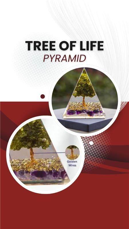 Tree of Life Peridot Orgon Pyramid 8415862558