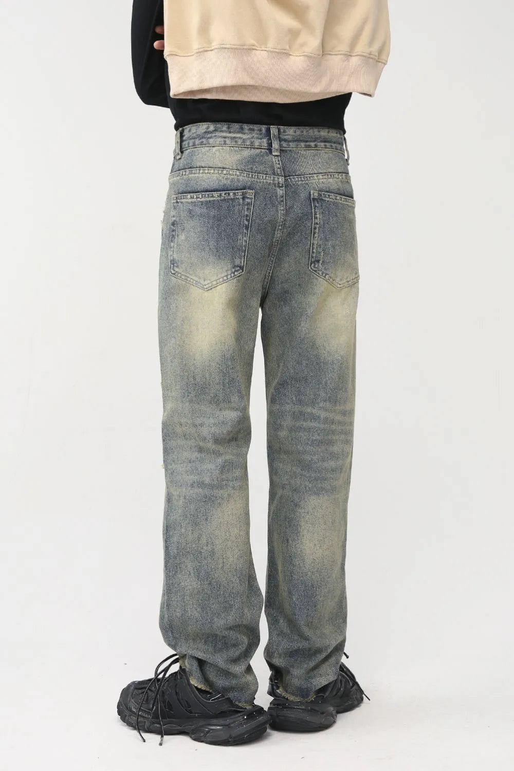 BOSS MANGO - Distressed Mid Rise Jeans with Pockets