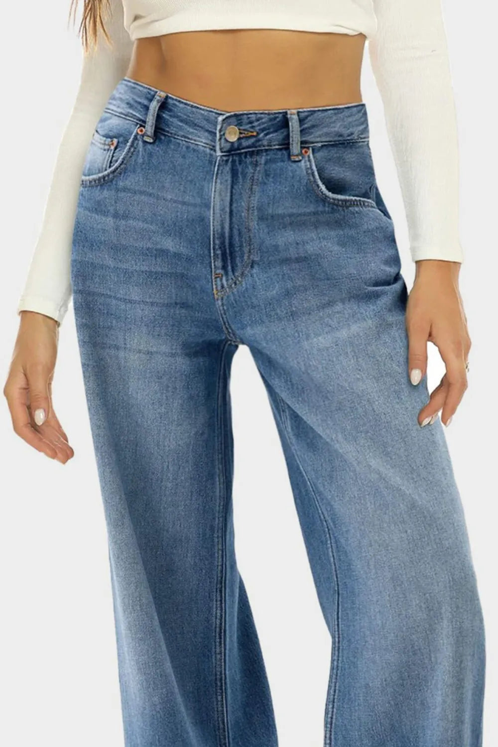 BOSS MANGO - High Waist Wide Leg Jeans