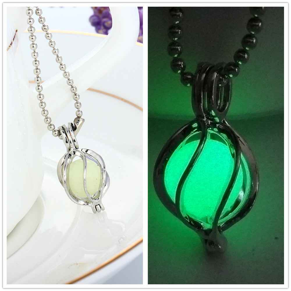 Glow-in-the-dark whirlwind hollowed out DIY necklace