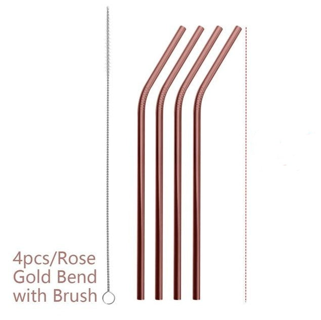 Colourful Reusable Stainless Steel Straws - BOSS MANGO