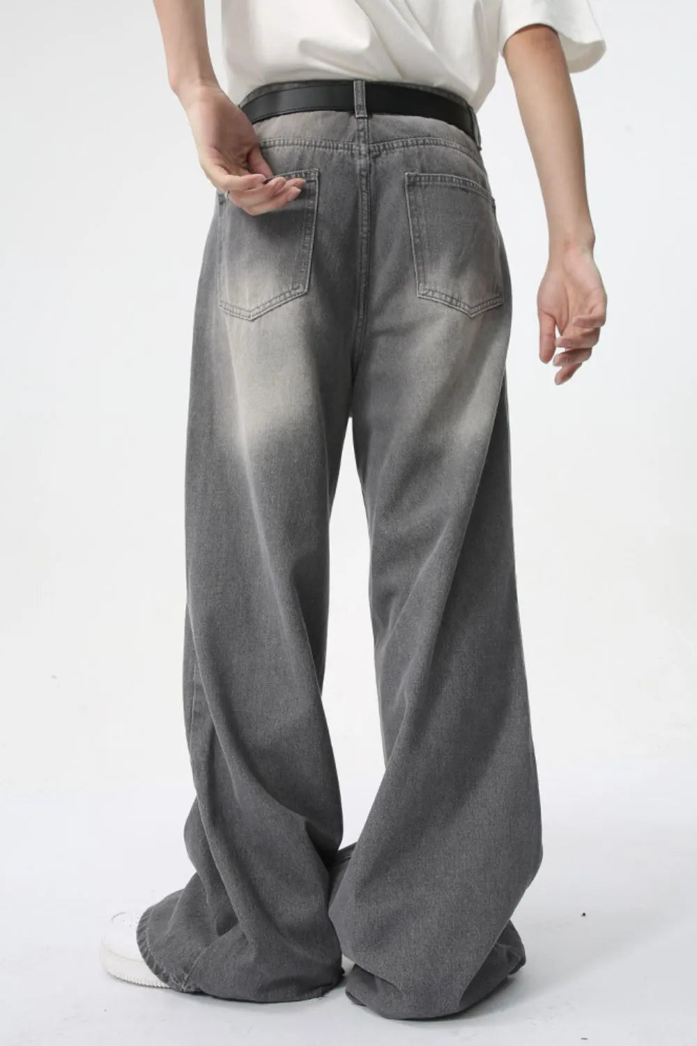 BOSS MANGO - Distressed Wide Leg Jeans with Pockets