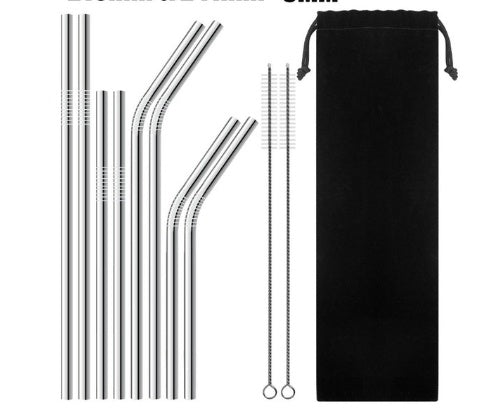 Colourful Reusable Stainless Steel Straws - BOSS MANGO