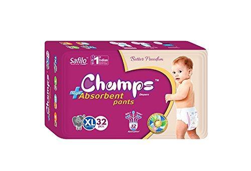 956 Premium Champs High Absorbent Pant Style Diaper Extra Large(Xl) Size 32 Pieces (956_xlar_32) - BOSS MANGO