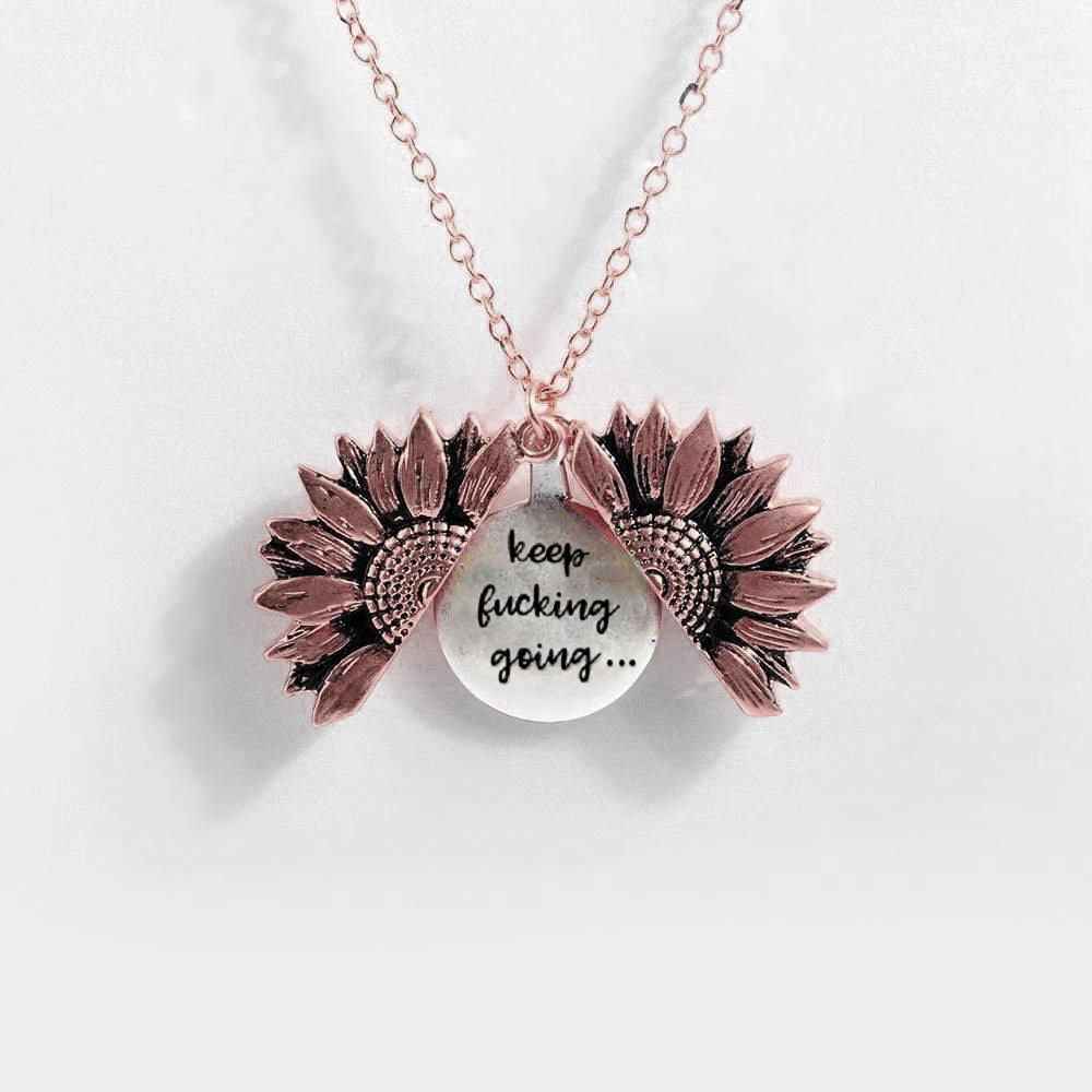 Sunflower Double-layer Lettering Necklace - BOSS MANGO