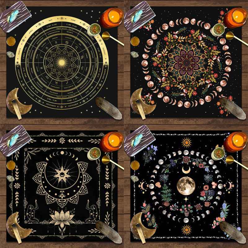 Tarot Tablecloth Board Game Decorative Cloth Have Your Power Mandala Moon Phase Floral Butterfly Tablecloth