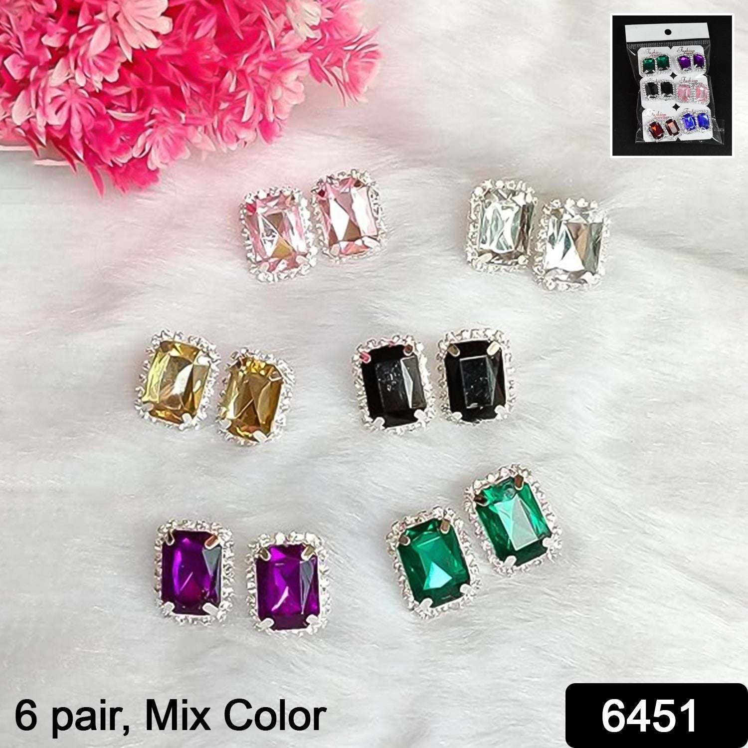 Diamond Jewellery Interchangeable Triangular Shaped Earrings (6 Pari  Mix Color  Design) - BOSS MANGO