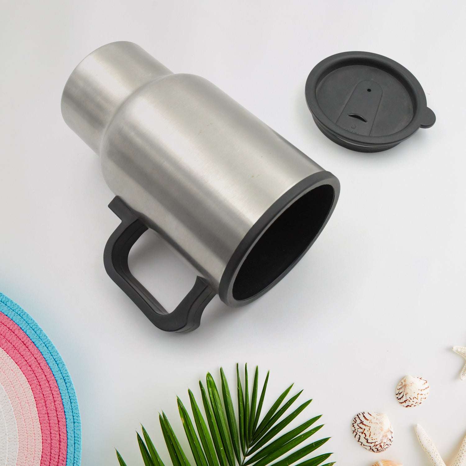 551 -12v Car Charging Electric Kettle Mug (Silver) - BOSS MANGO