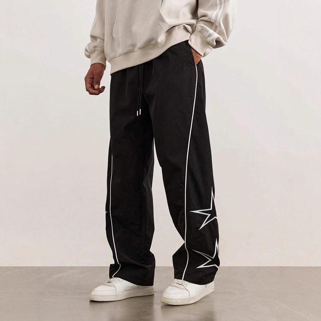 Embroidered Leisure High Street Retro Trousers Male - BOSS MANGO