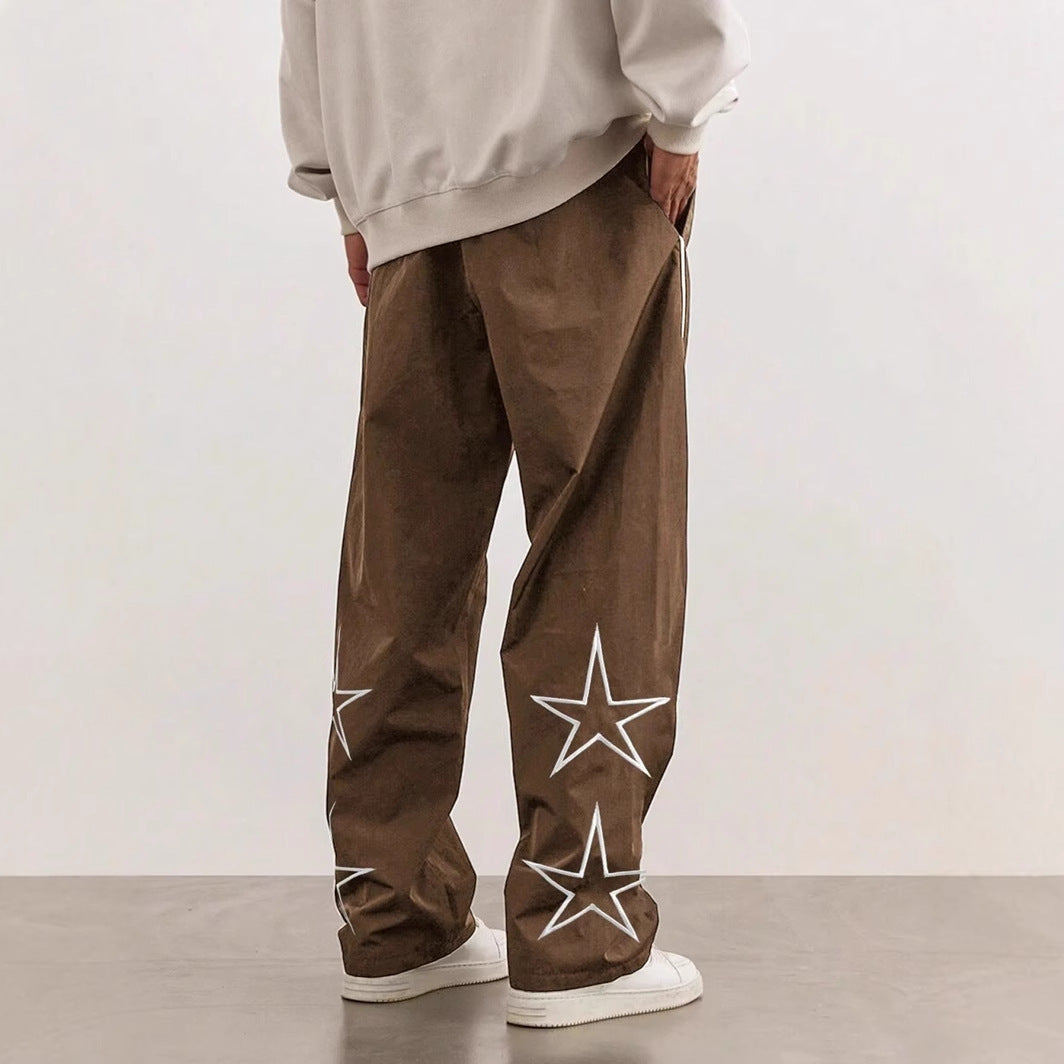 Embroidered Leisure High Street Retro Trousers Male - BOSS MANGO