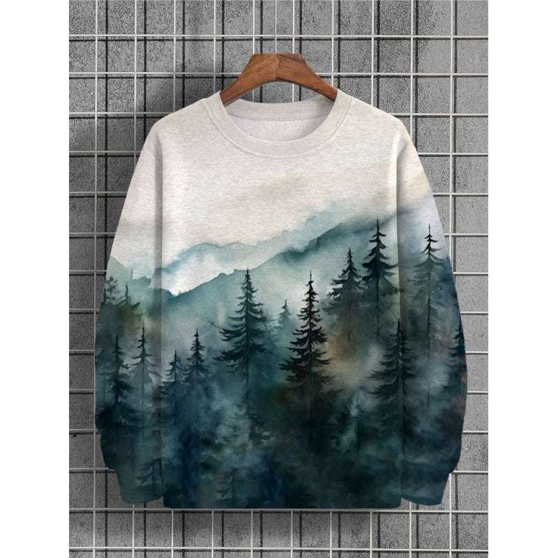 Round Neck Long-sleeved Sweater 3D Printed Youth Art Top