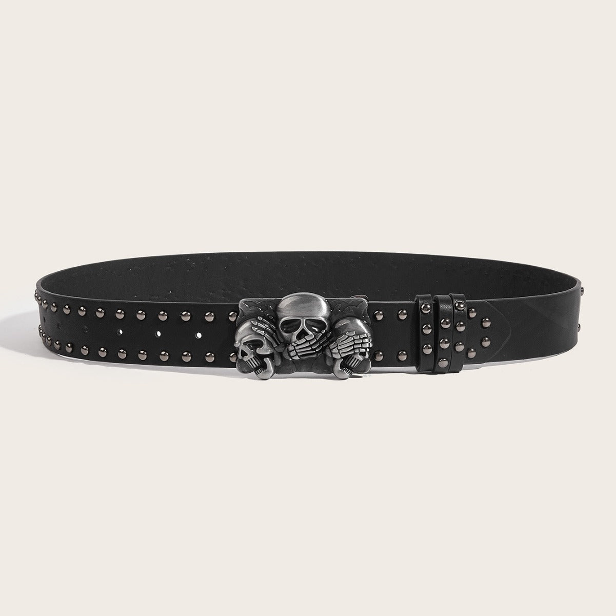 Men's Personality Skull Youth Belt Punk Snap Button Casual Belt - BOSS MANGO