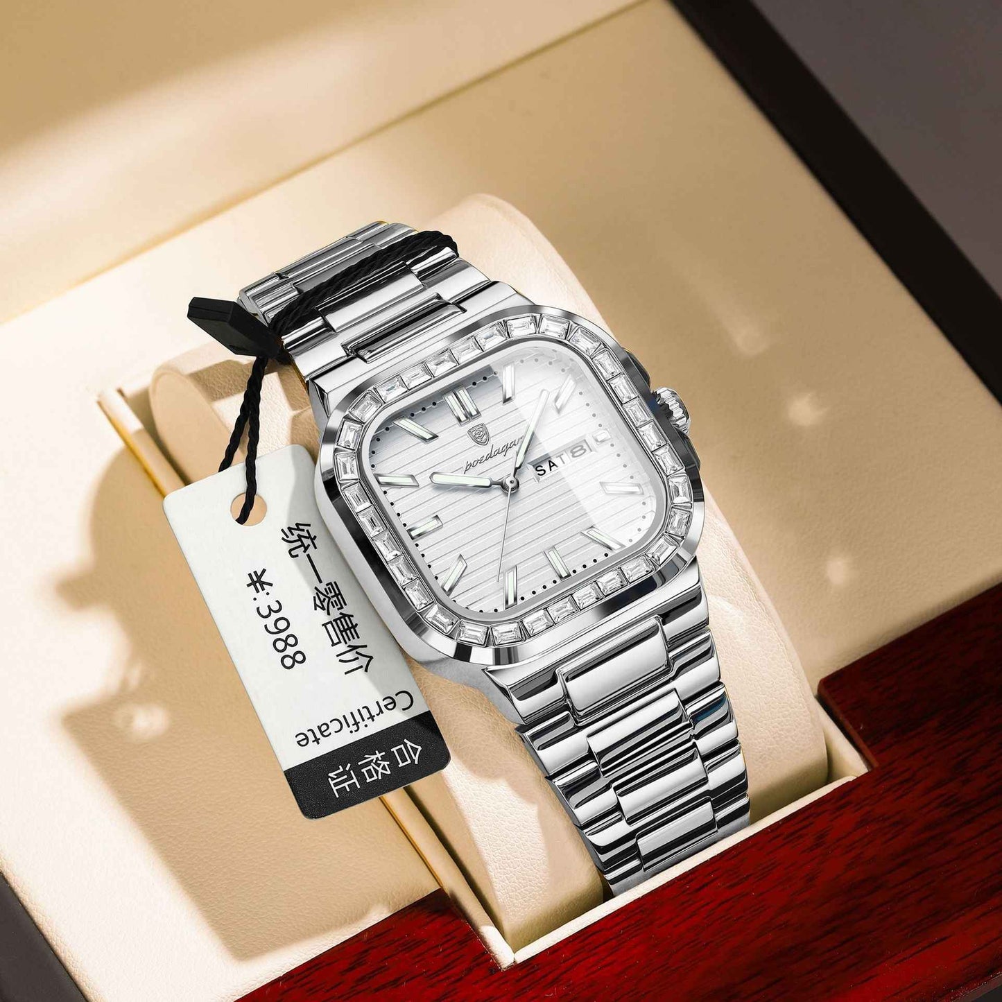 Double Calendar Men's Watch Diamond - BOSS MANGO