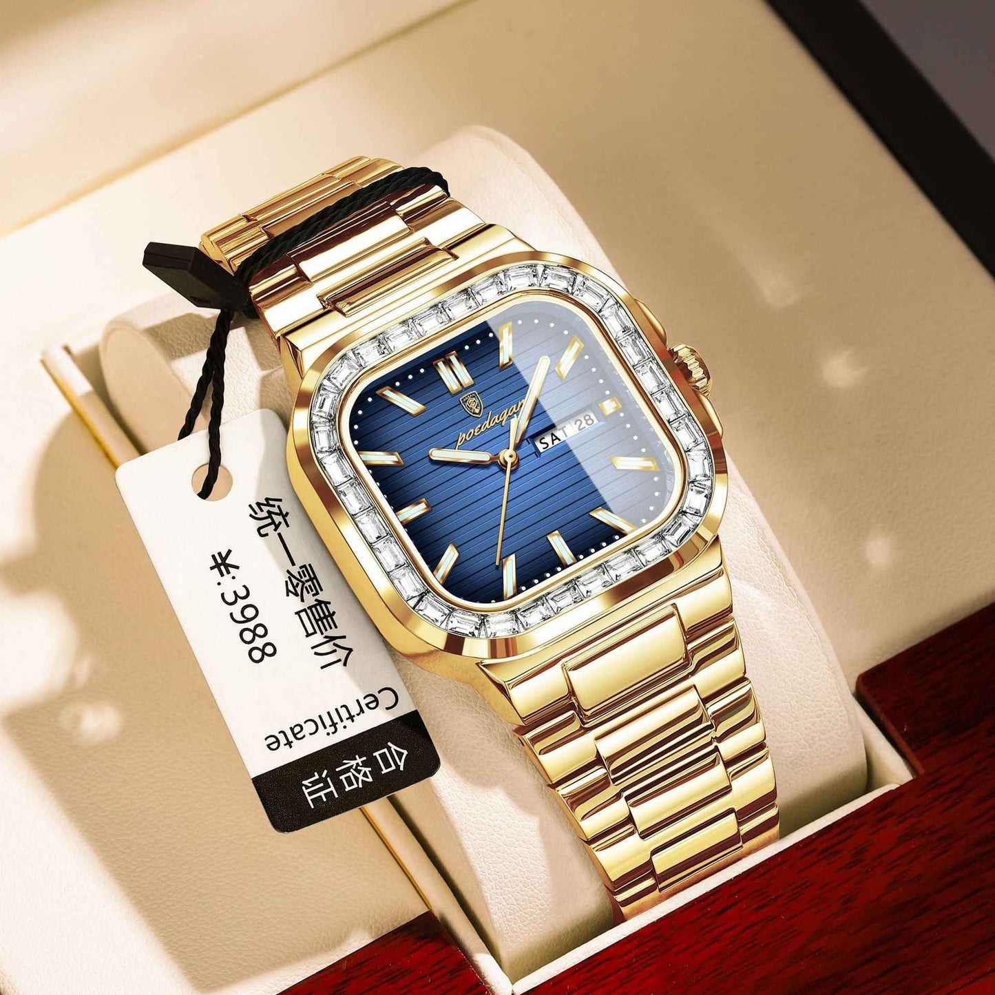 Double Calendar Men's Watch Diamond - BOSS MANGO