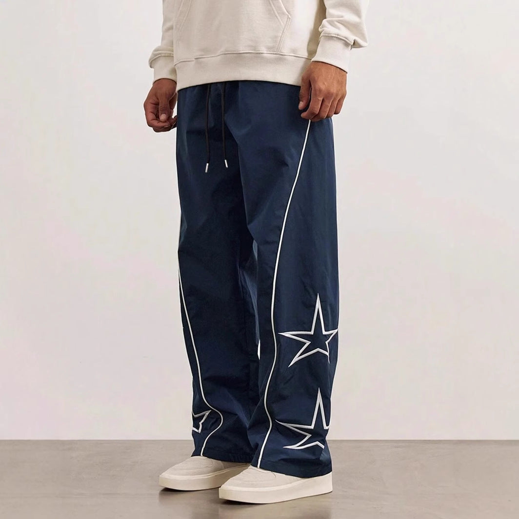 Embroidered Leisure High Street Retro Trousers Male - BOSS MANGO