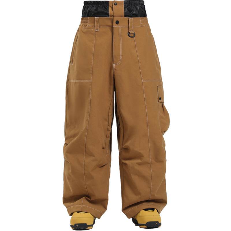 Brown Loose Veneer Windproof Waterproof Sports Outdoor Wide Leg Ski Pants O1CN01zE1dZY24Ce5frxhWX__2212730107355-0-cib Print Material