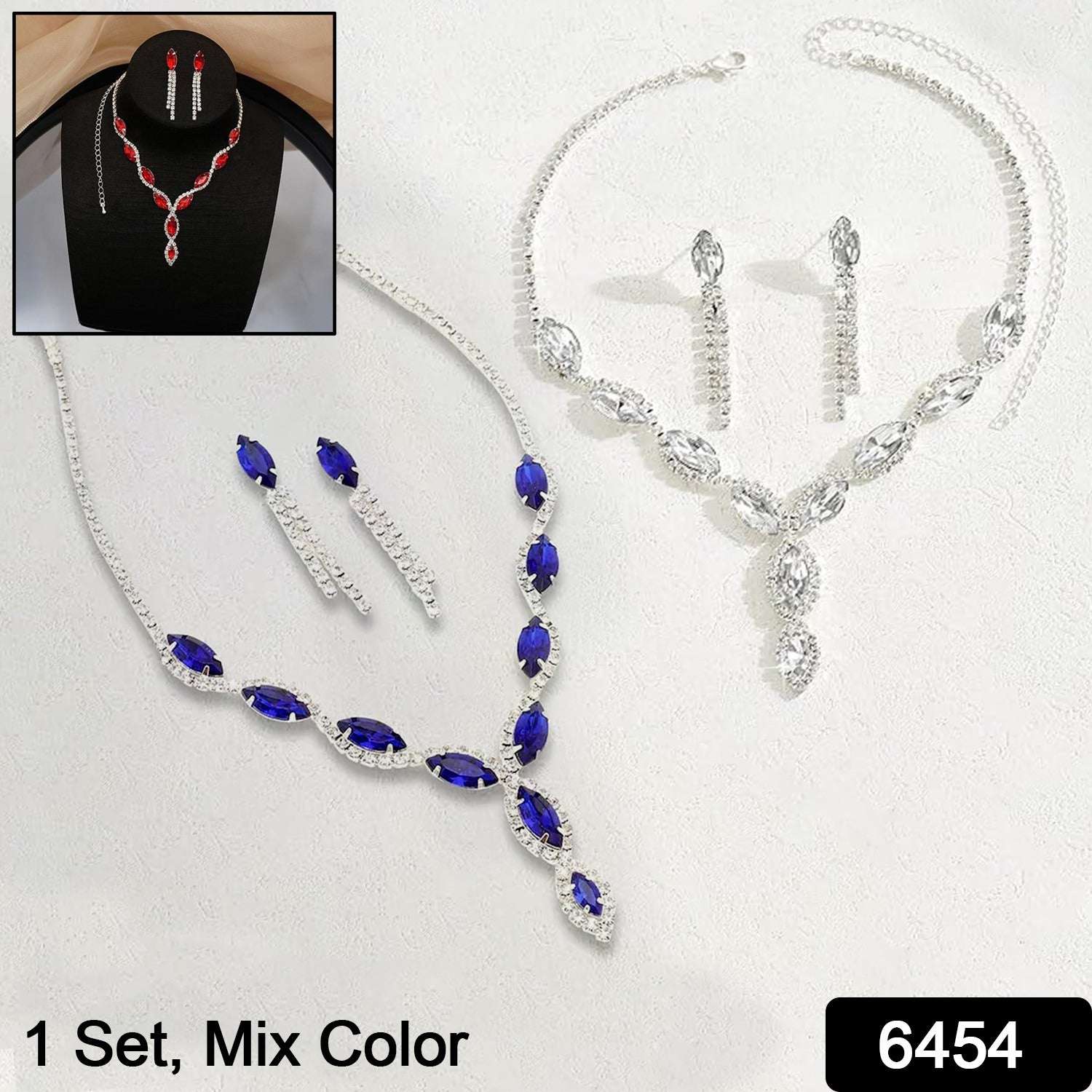 Necklace And Earrings Set Wedding Jewelry Set (1 Set  Mix Color) - BOSS MANGO