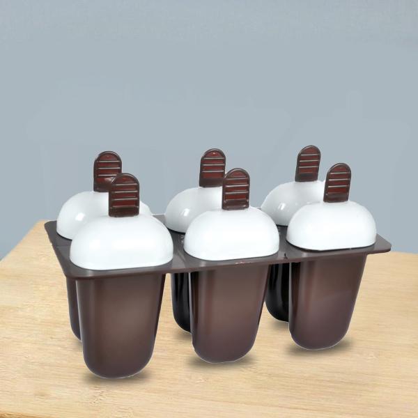 Ice Candy Maker Kulfi Maker Moulds Set With 6 Cups (Multicolour)