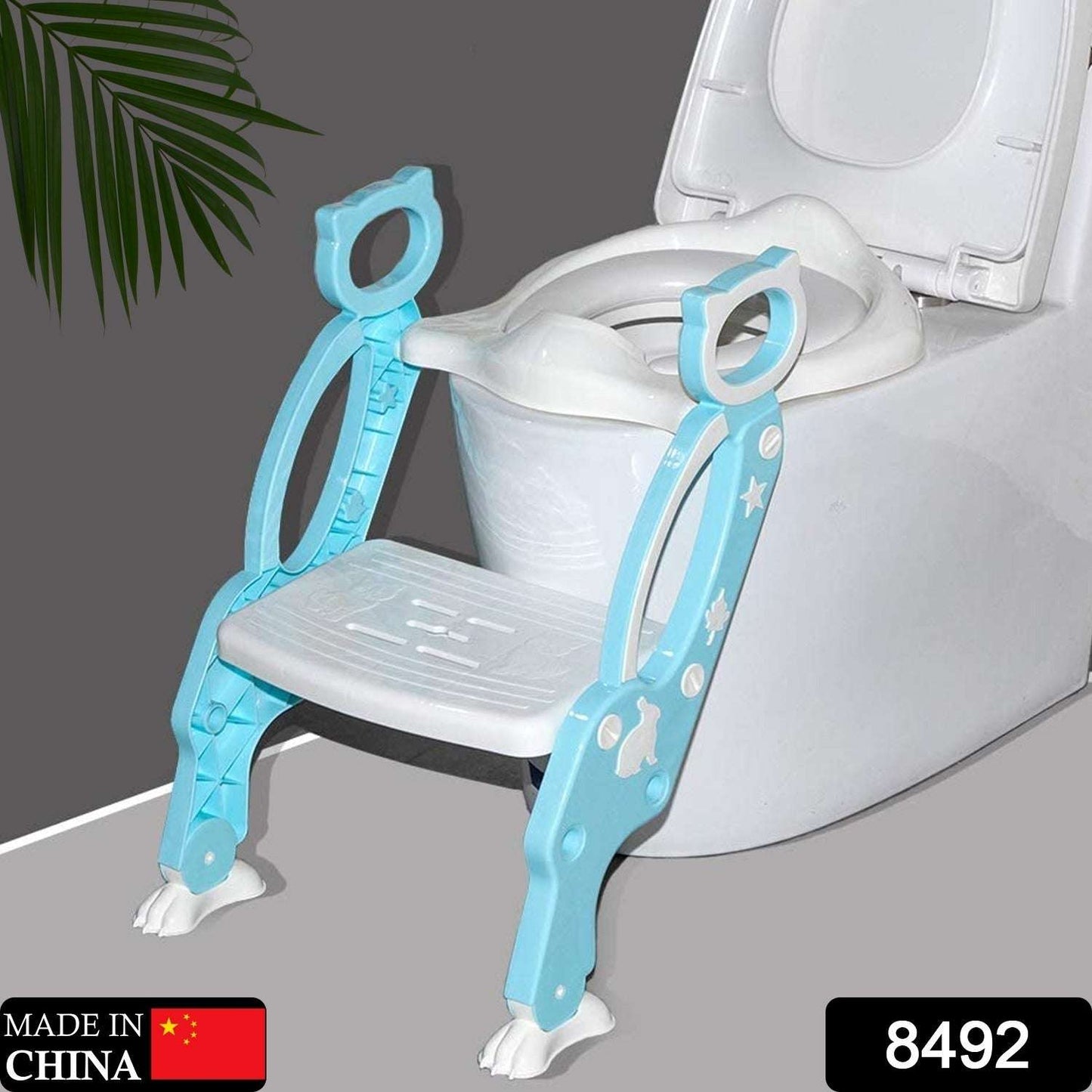 8492 2 In 1 Potty Training Toilet Seat With Step Stool Ladder For Boy And Girl Baby Toddler Kid Childrens Toilet Training Seat Chair With Soft Padded Seat And Sturdy Non-slip Wide Step Make Potty Easier For Your Kids (Multi-color) - BOSS MANGO